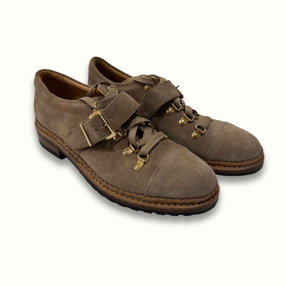 Office of Angela Scott Mr. Logan Suede Lace-Up Oxford w/ Buckle